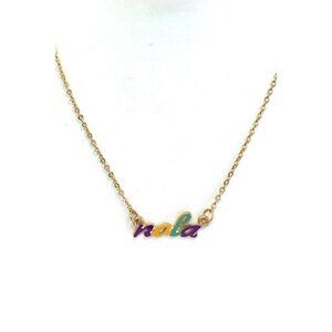 NOLA Mardi Gras Charmed Necklace Adjustable Gold 5121